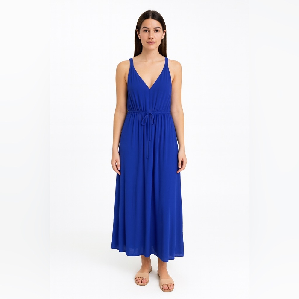 Peach Royal Maxi Dress Womens Size M Blue‎ Sheer Fairy Whimsical Party Cocktail